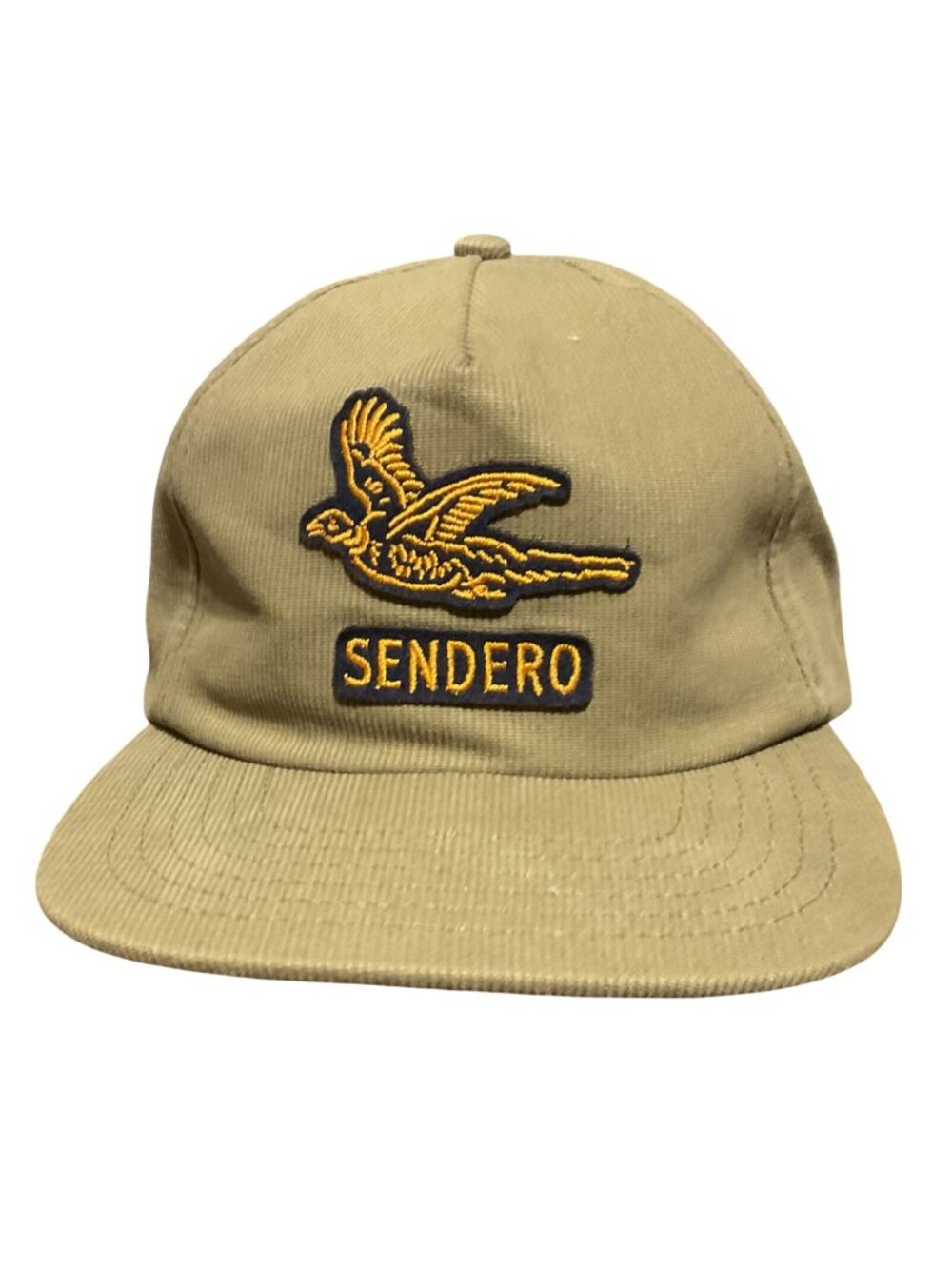Sendero Provisions Co Olive Green Corduroy Snapback Hat Embroidered Bird Logo